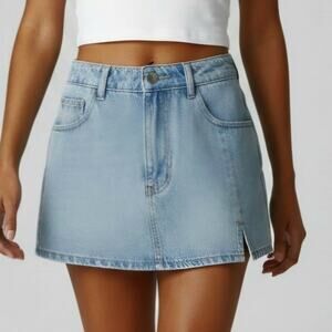 Cupshe Light Wash Denim 5 Pocket Mini Skort Women's Size S NWT